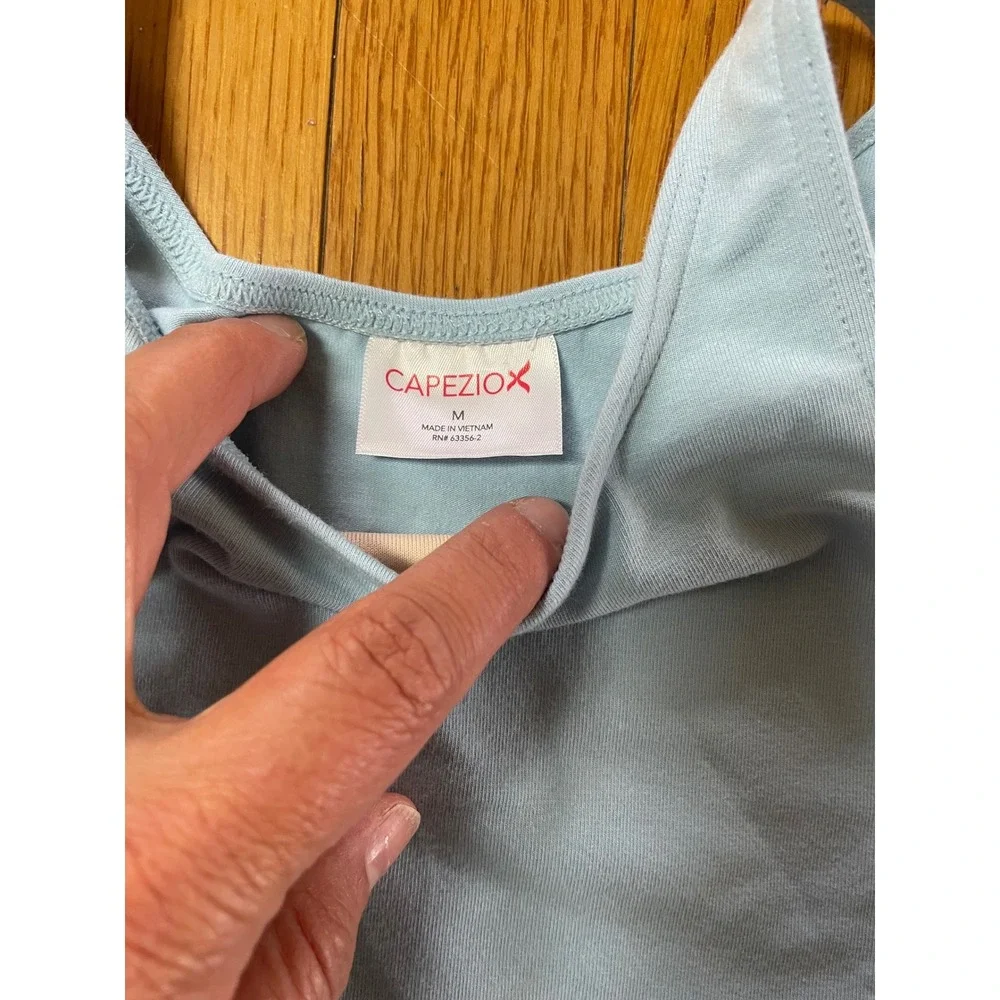 Capezio CC201C Girls Light Blue Tank Leotard Ballet Leg Line Medium NWT